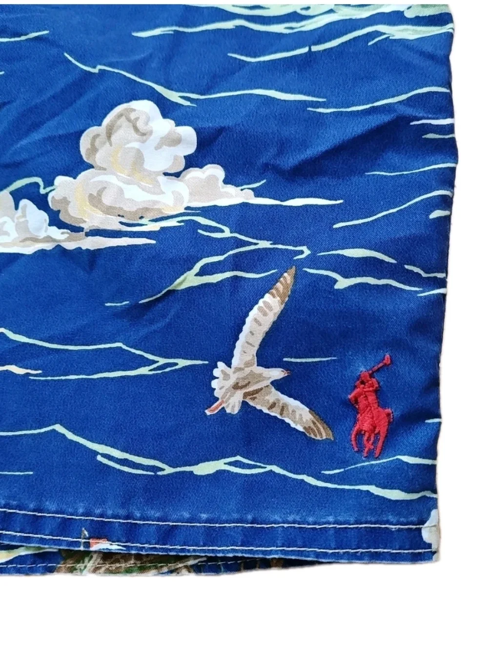 Polo Ralph Lauren Swimwear Resort Boardshorts Men 36/7 Blue Nautical Ships Birds